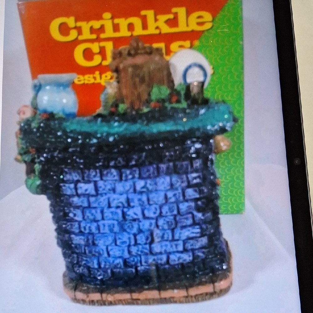 Festive Crinkle Claus Holiday Decor - Blue and White - Picture 3 of 4